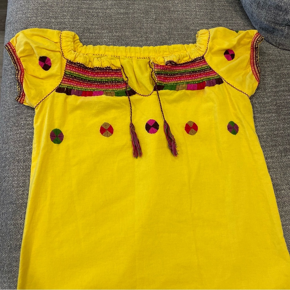 Vibrant Yellow Embroidered Top